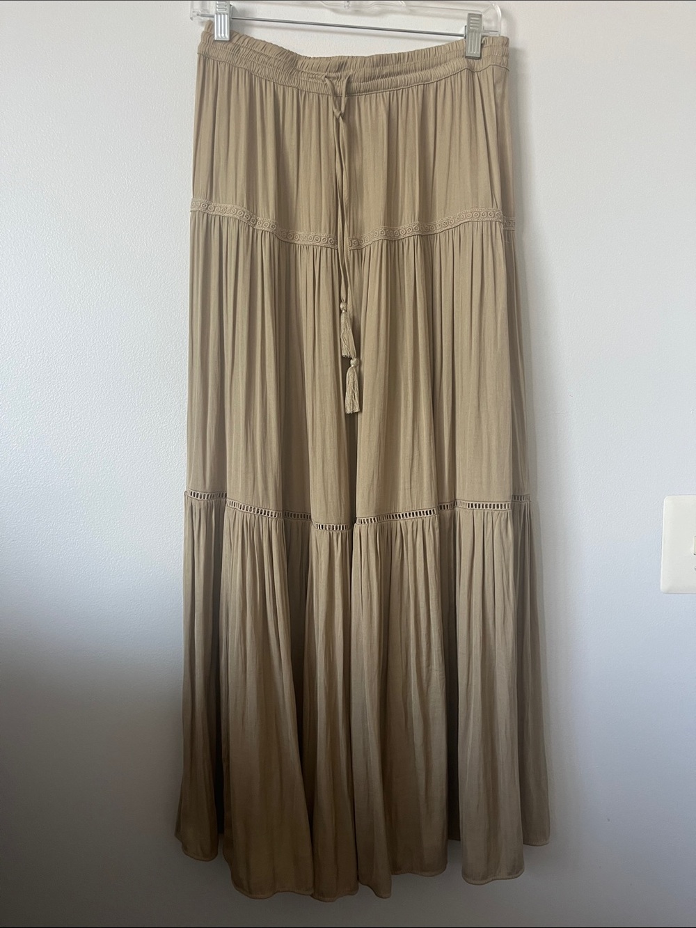 Rachel Zoe Tiered Maxi Skirt in Khaki